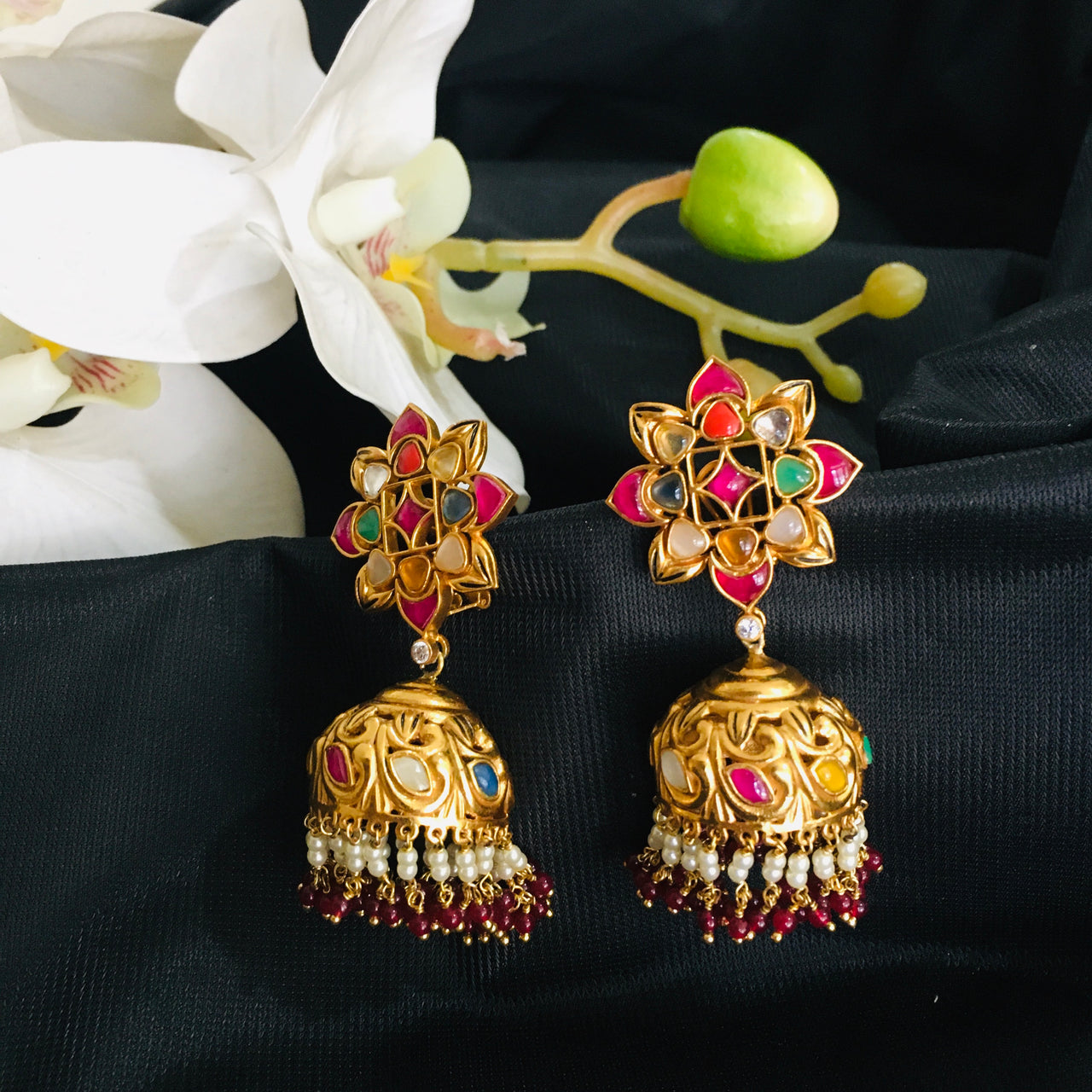 Navrattan Jhumki Earrings Zayn Luxury Jewellery