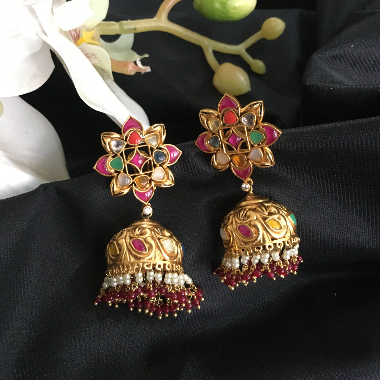 Navrattan Jhumki Earrings Zayn Luxury Jewellery