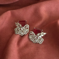 Thumbnail for Ruby Crystal Diamond Stud Earrings Zayn Luxury Jewellery